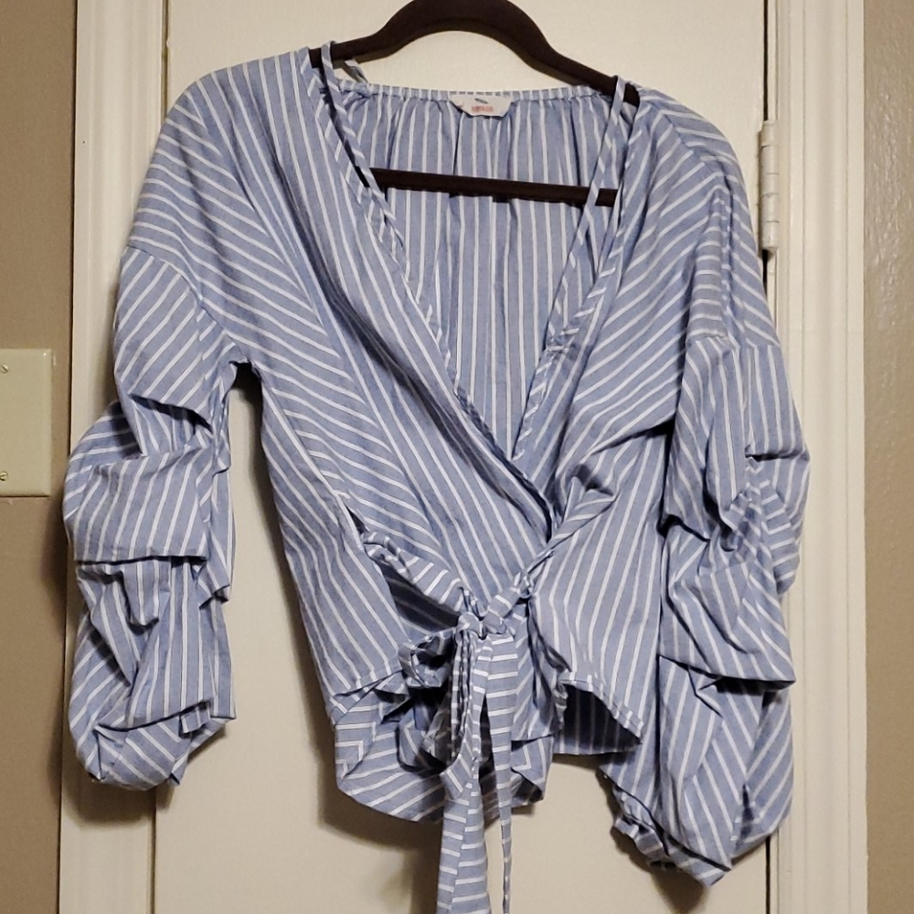 Hummingbird Brand Wraparound Stripe Top